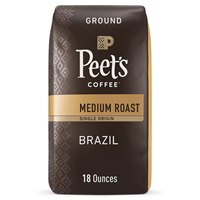 ピーツコーヒー・ブラジル・ミディアムロースト・グランドコーヒー 510g ( 18 oz)