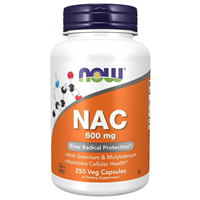 NAC (N-アセチルシステイン) 600 mg セレン & モリブデン配合 250 ベジカプセル　ナウフーズ