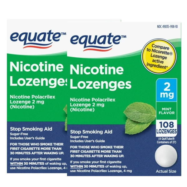 ニコチン・ロゼンジ 2mg 108 禁煙ドロップ x 2箱 (216ドロップ) ミント - ウインドウを閉じる