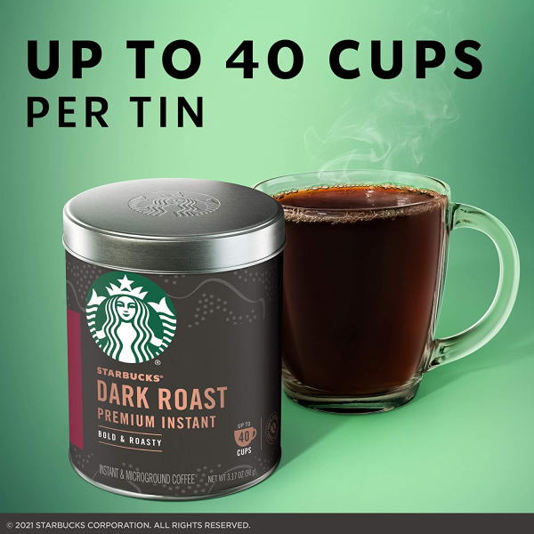 スターバックス プレミアム インスタント コーヒー ダーク ロースト 100% アラビカ —90 g x 3 缶 - ウインドウを閉じる
