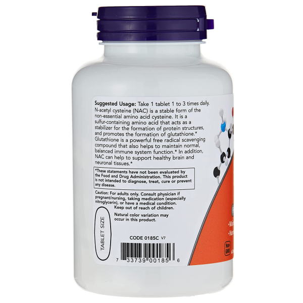 NAC (N-アセチル-システイン) 1000 mg フリーラジカルプロテクション 120 錠 ナウフーズ - ウインドウを閉じる
