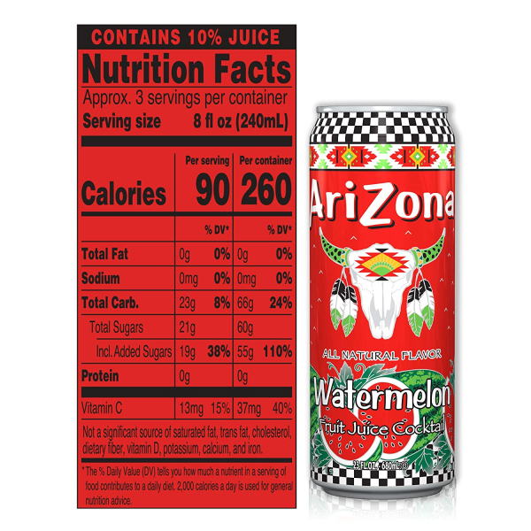 アリゾナ ウォーターメロン ジュース カクテル 680 ml (23oz) x 24本